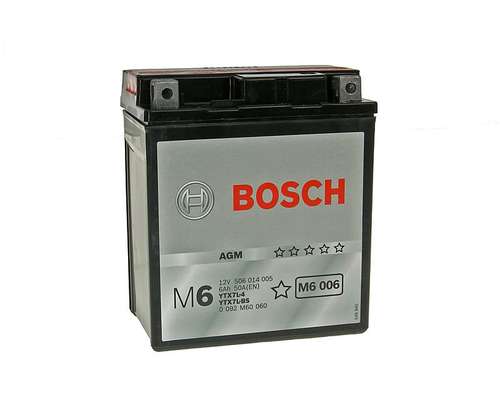 Accu 6Ah Bosch 12V YTX7L-BS LxWxH 114x71x131 MF onderhoudsvrije