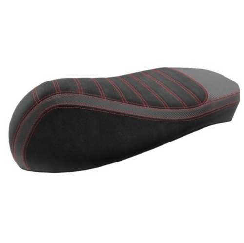 Buddydek alcantara streep Sport (made in EU) Vespa zwart/rood GTS alle types