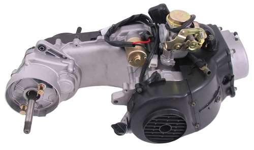 Motor blok compleet GY6 10-inch met Lange achteras - Inclusief Carburateur