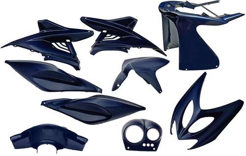Kappenset- Plaatset Yamaha Aerox MBK Nitro (tot 2014) 9 delig blauw metallic