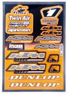 Stickerset sponsor Dunlop-ktm-twin air oranje falko 982039 13-delig