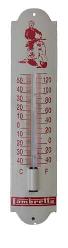 Thermometer emaille Lambretta 6.5x30cm.