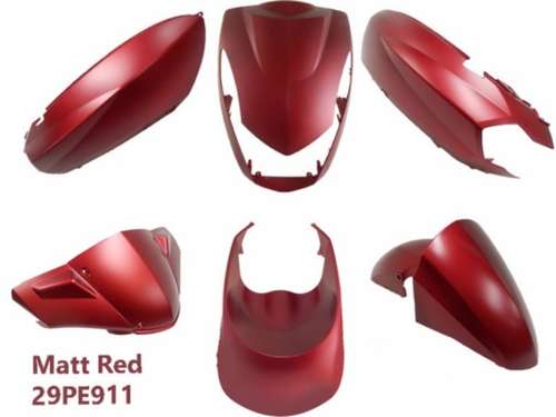 Kappenset - Plaatset Peugeot Kisbee rood mat 6-delig