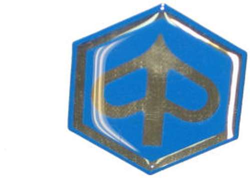 Embleem front Piaggio logo blauw - chroom
