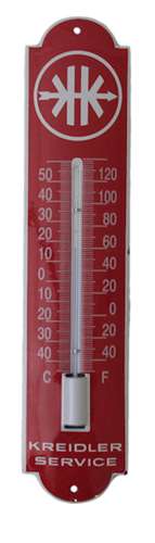 Aanbieding: Thermometer emaille Kreidler Service 6.5x30cm.