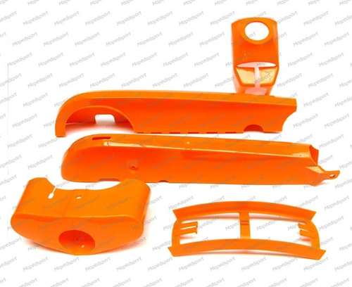 Kappenset - Plaatset Kreidler 4 delig oranje   frame set plastic Kettingkast - Kettingscherm voorvorkkap  halho