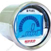 Snelheidsmeter - Benzine - Kilometer teller - Blauwe verlichting rond chroom Koso